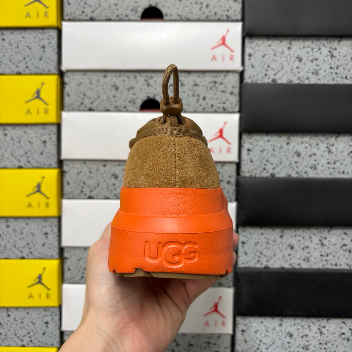 UGG Chestnut Slip-On Shoes with Orange Chunky Lug Sole