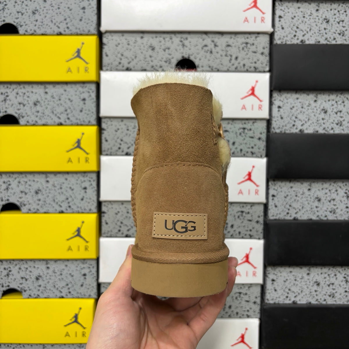 UGG Button-Detail Short Boots in Chestnut with Plush Lining