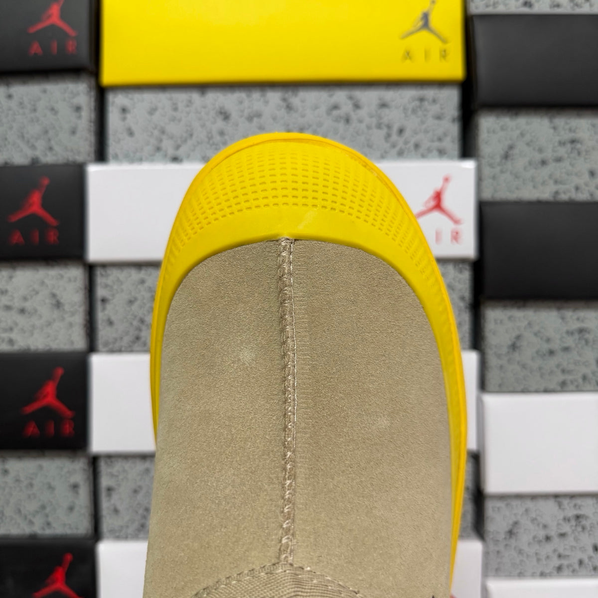 UGG Beige Slip-On Shoes with Yellow Chunky Lug Sole