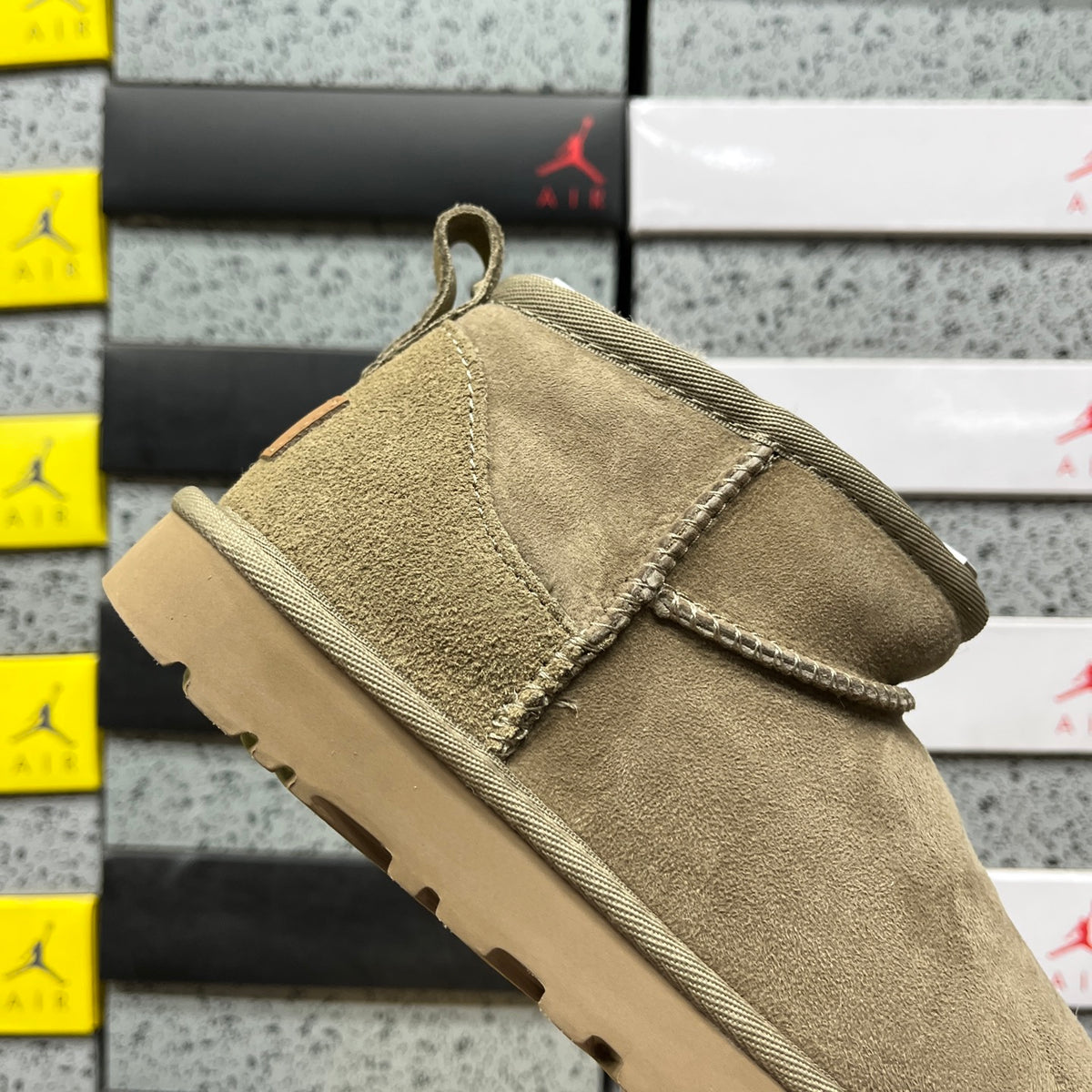 UGG Ultra Mini Pull-On Boots in Antelope Brown with Plush Lining