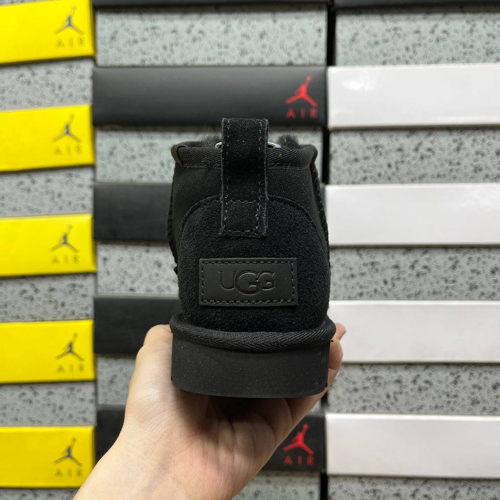 UGG Ultra Mini Pull-On Boots in Black with Plush Lining
