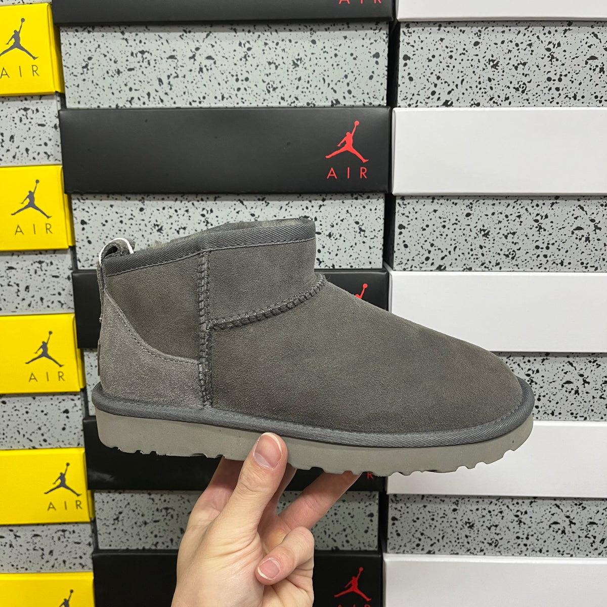 UGG Gray Ultra Mini Pull-On Ankle Boots