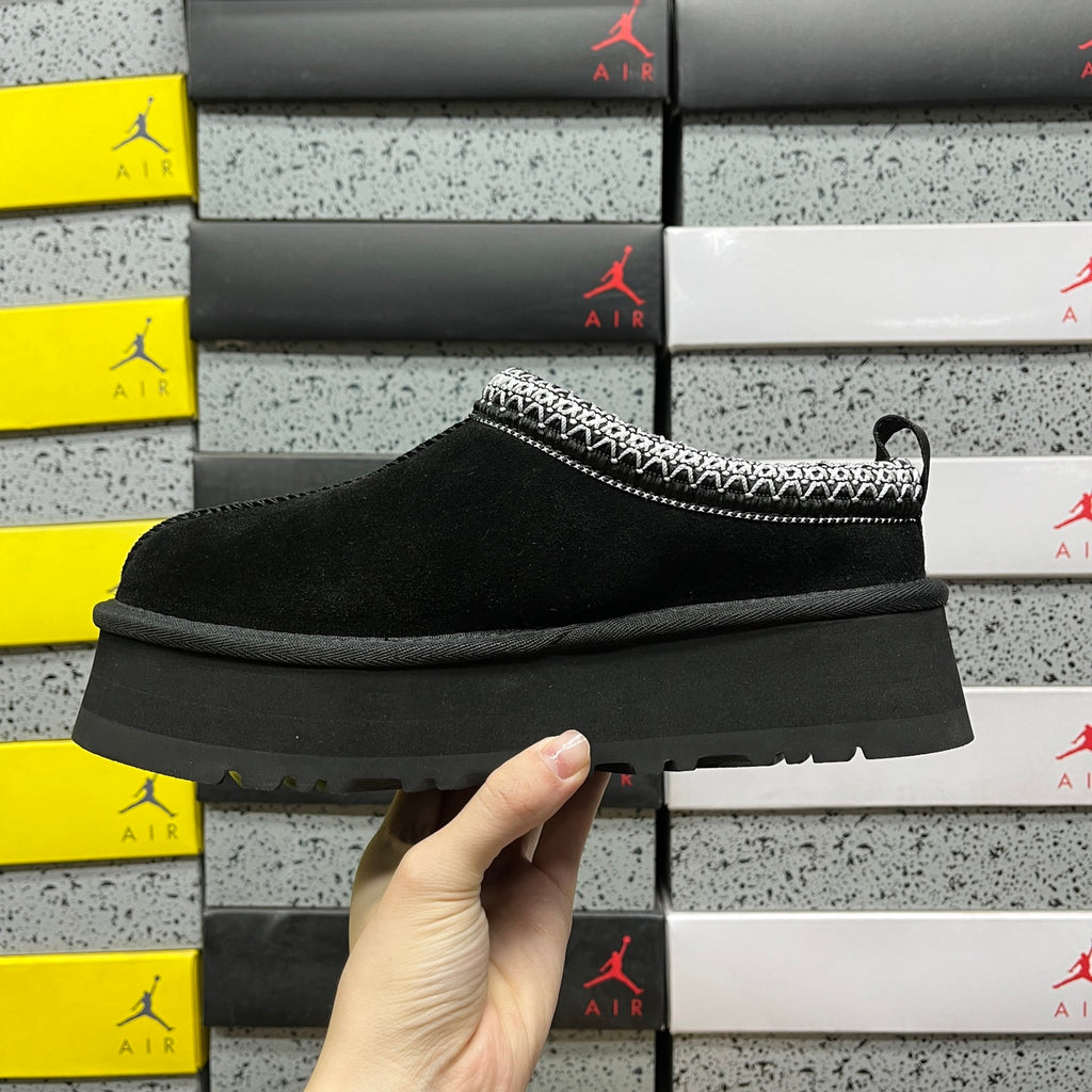 UGG Platform Slip-On Shoes in Black with Contrast Stitched Trim