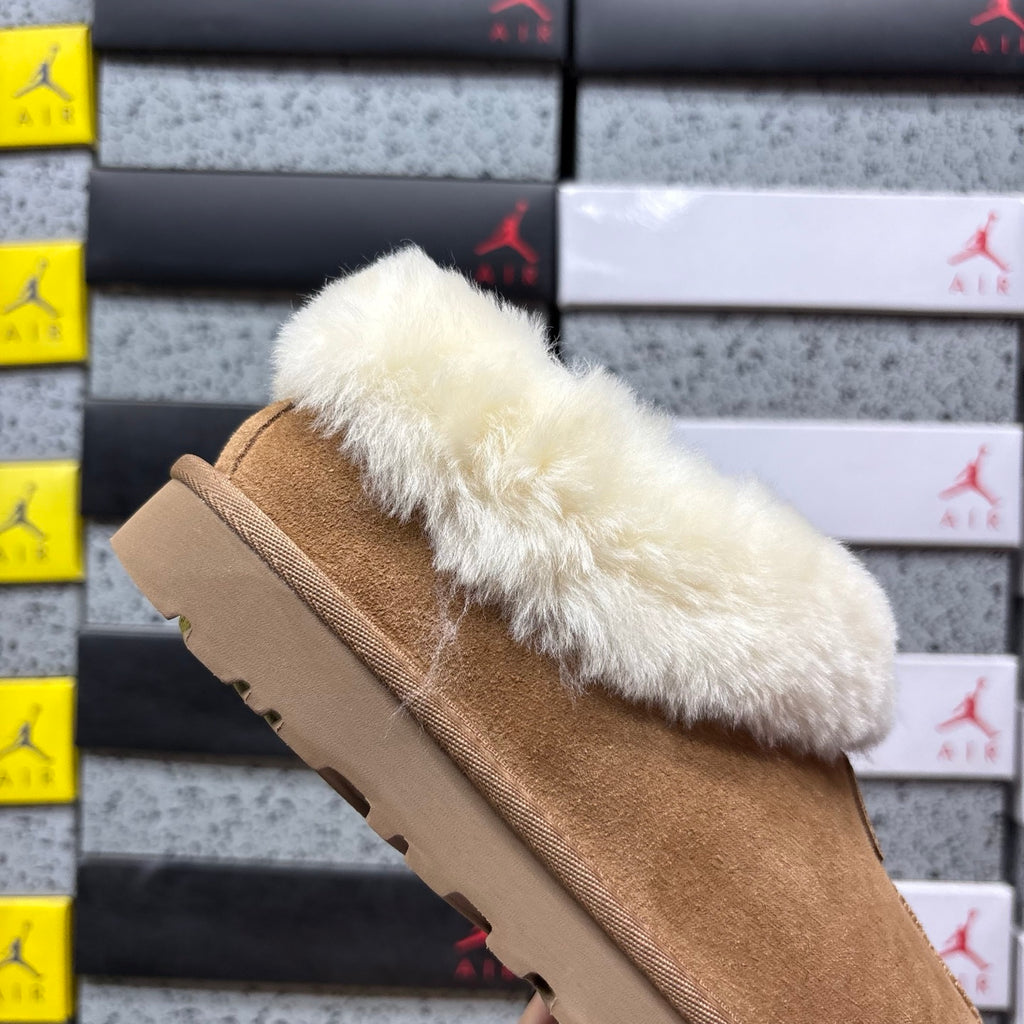 UGG Slip-On Shoes in Chestnut with Cream Plush Collar