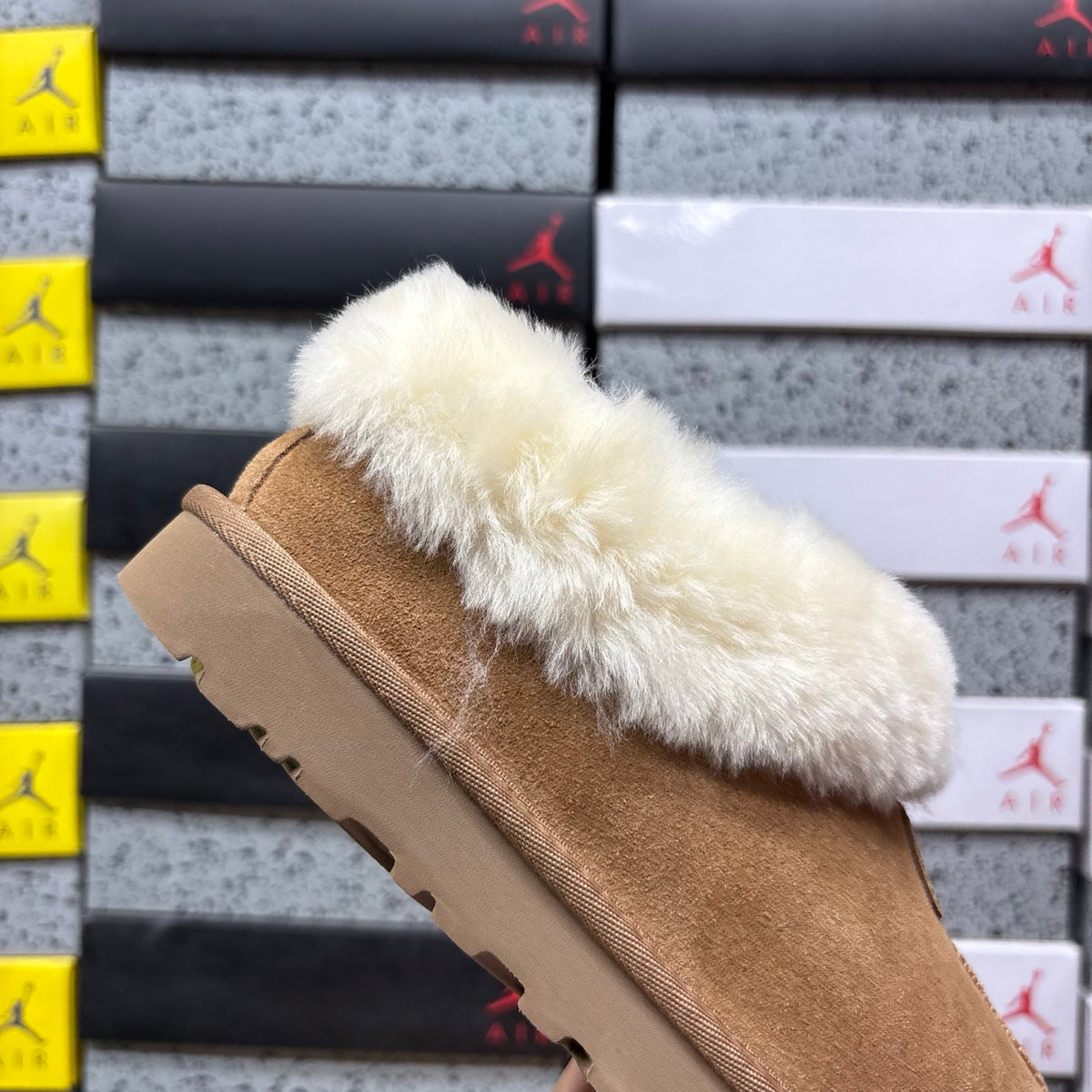 UGG Slip-On Shoes in Chestnut with Cream Plush Collar