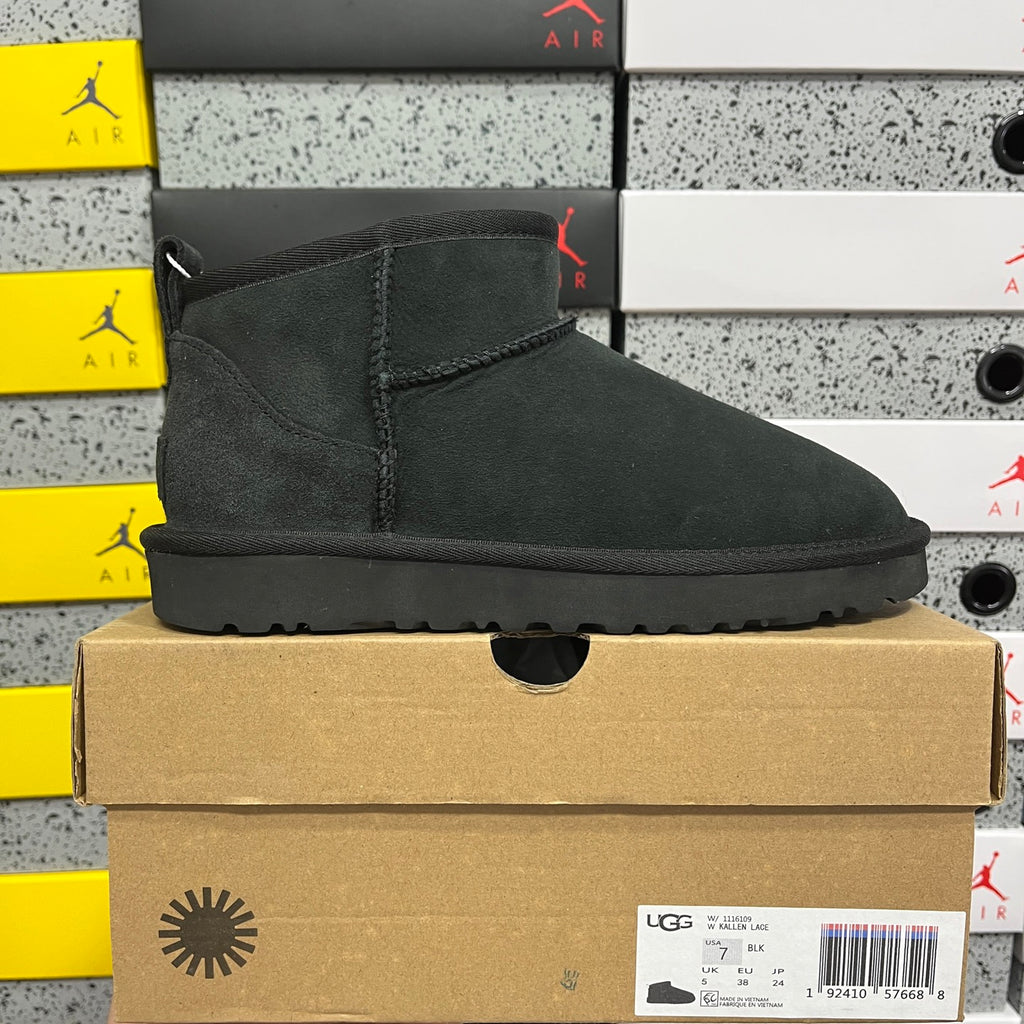 UGG Black Ultra Mini Pull-On Ankle Boots