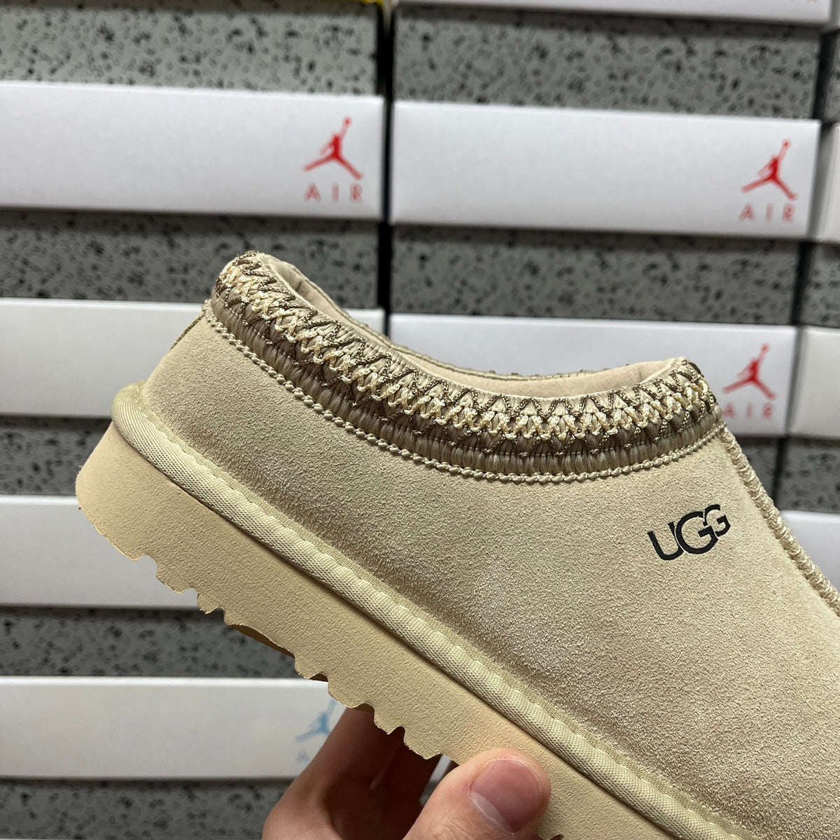 UGG Mustard Seed Slip-On Shoes with Stitched Trim and Plush Lining