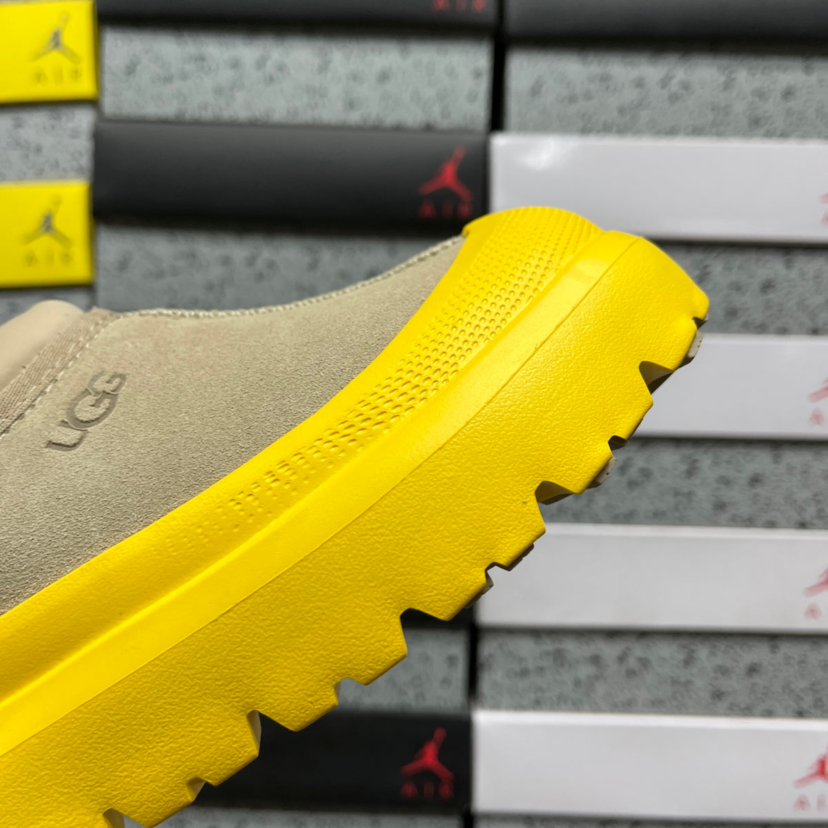UGG Slip-On Shoes in Beige with Yellow Chunky Sole