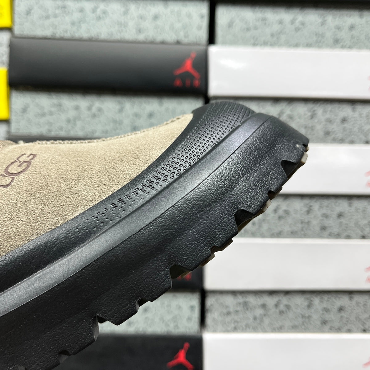 UGG Slip-On Shoes in Mist Gray with Black Chunky Sole
