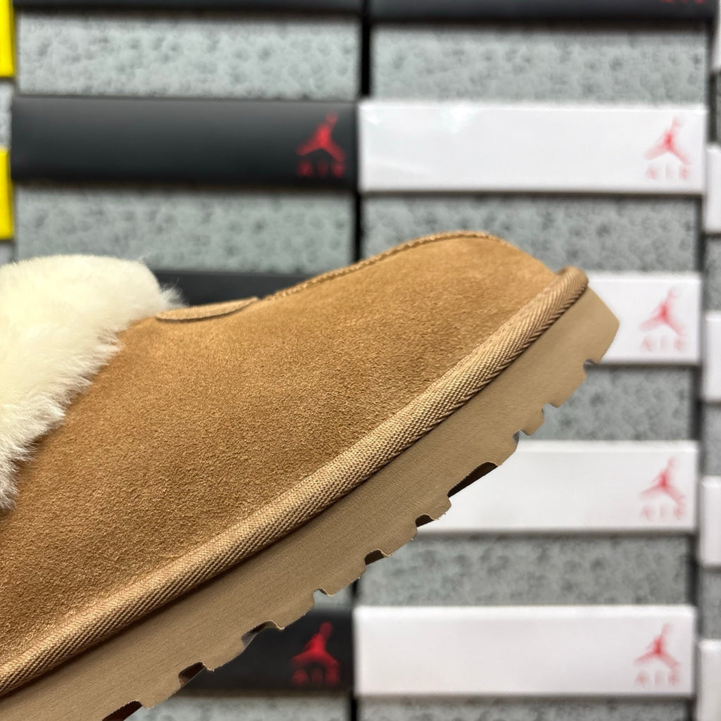UGG Slip-On Shoes in Chestnut with Cream Plush Collar