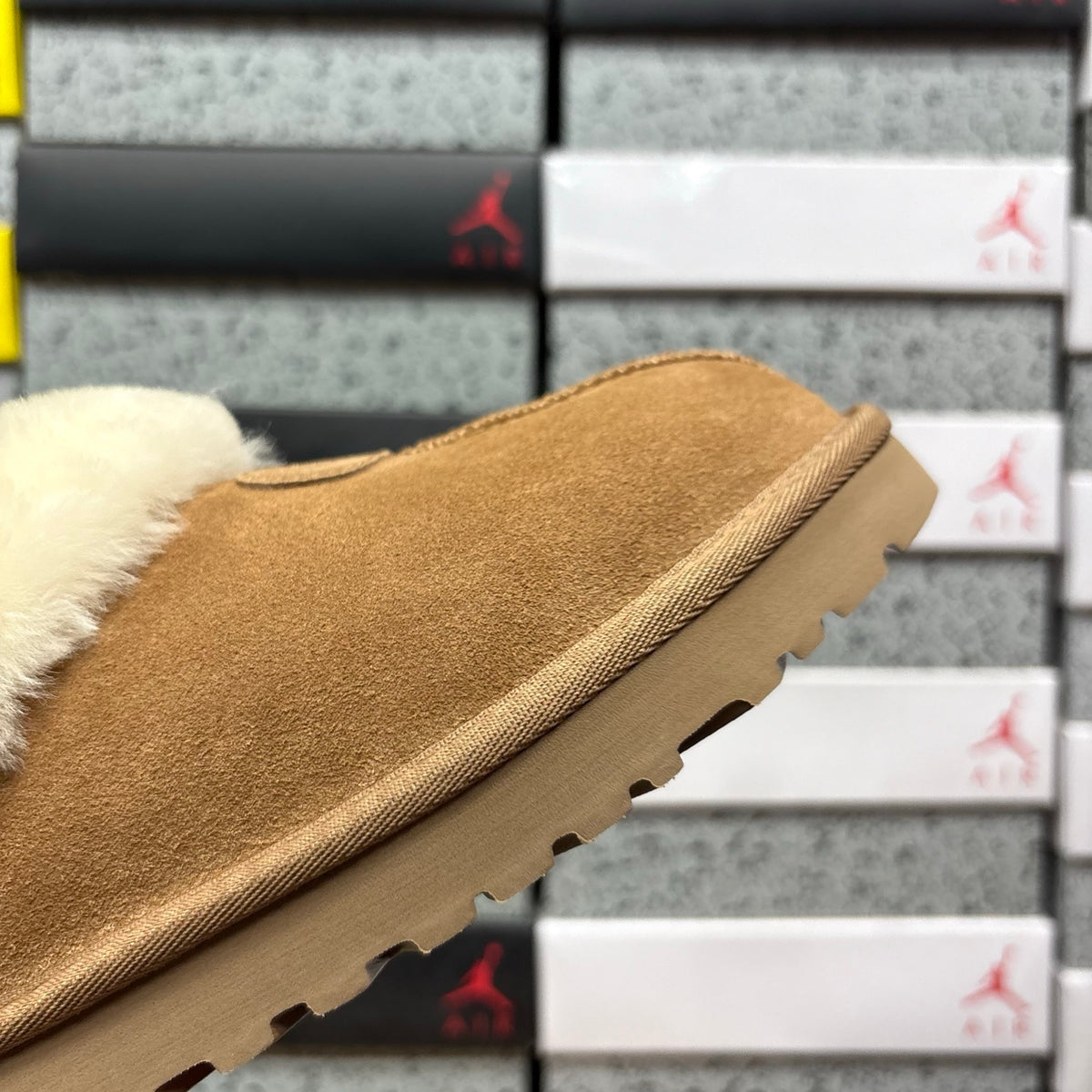 UGG Slip-On Shoes in Chestnut with Cream Plush Collar