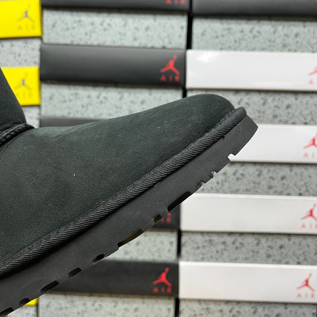 UGG Button-Detail Short Boots in Black with Plush Lining