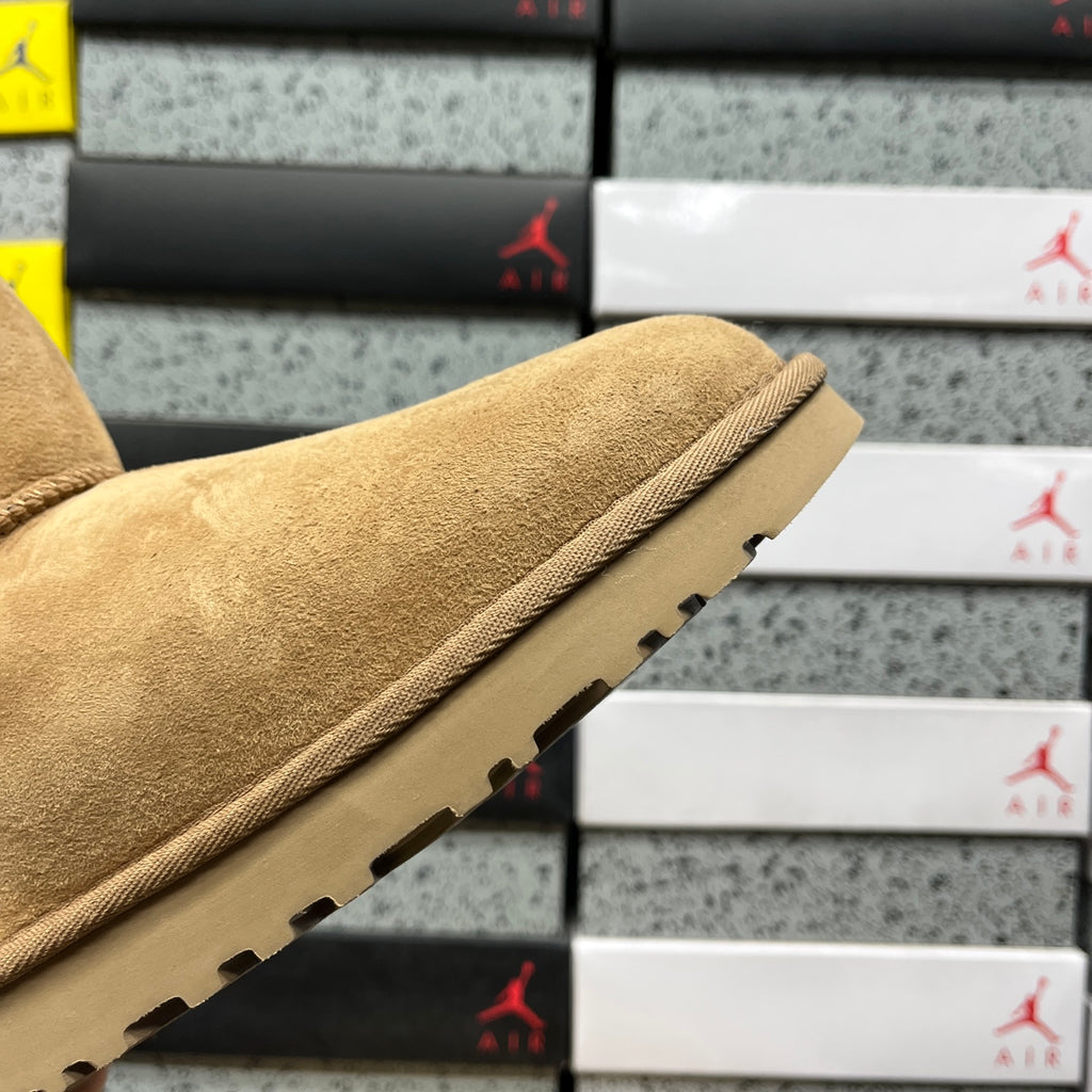 UGG Button-Detail Mini Boots in Chestnut with Plush Lining