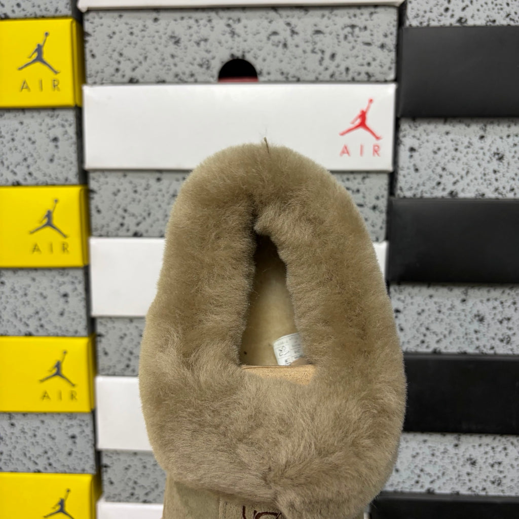 UGG Slippers in Antelope Brown with Plush Collar