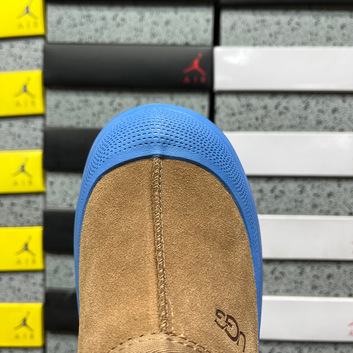 UGG Slip-On Shoes in Chestnut with Blue Chunky Sole