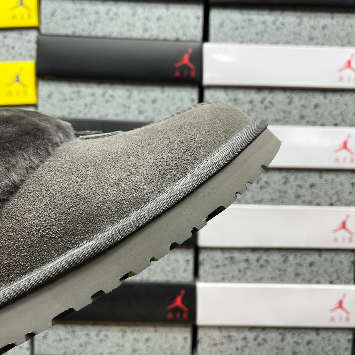 UGG Slip-On Shoes in Gray with Plush Collar