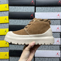 UGG Lace-Up Ankle Boots in Chestnut with Cream Chunky Lug Sole