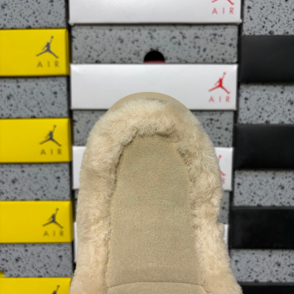 UGG Platform Ankle Boots in Sand with Plush Cuff and Block Heel