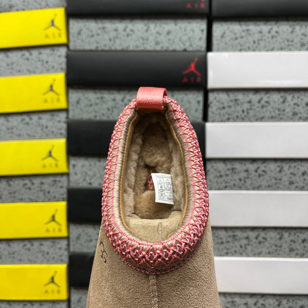 UGG Platform Slip-On Shoes in Tan with Pink Trim