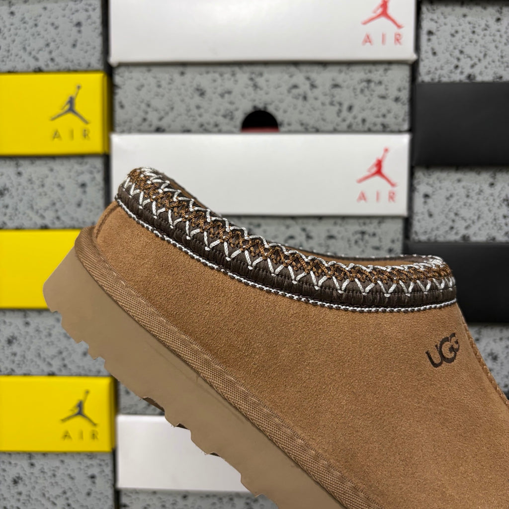 UGG Chestnut Slip-On Shoes with Contrast Stitched Trim