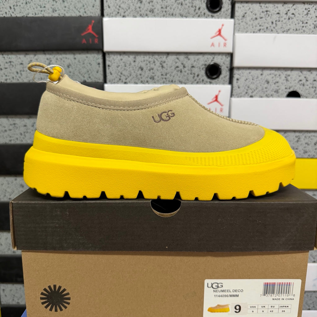 UGG Beige Slip-On Shoes with Yellow Chunky Lug Sole