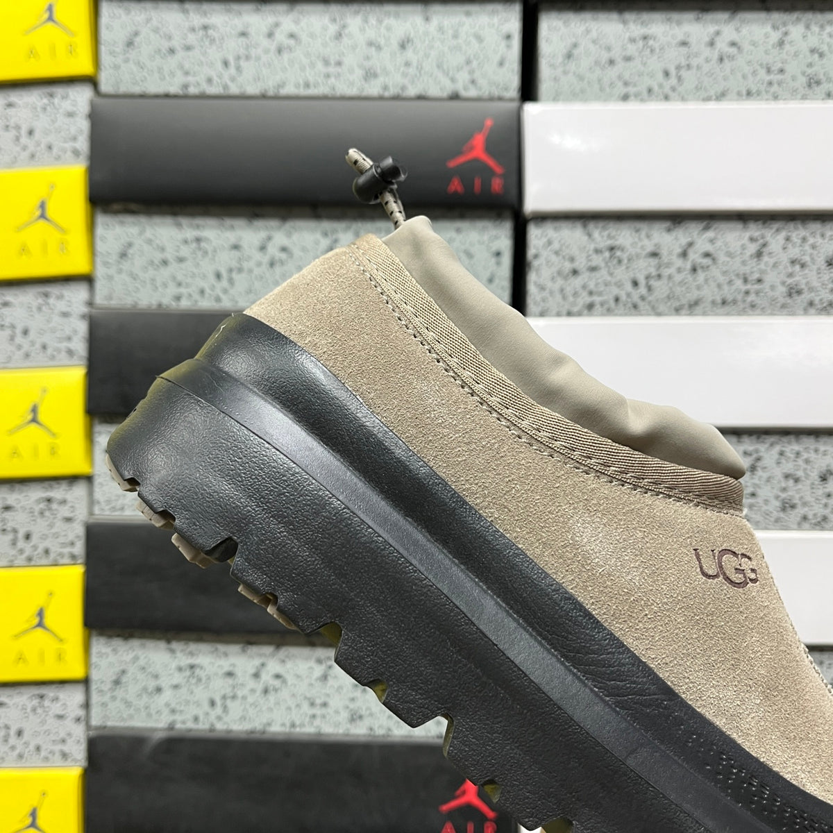 UGG Slip-On Shoes in Mist Gray with Black Chunky Sole