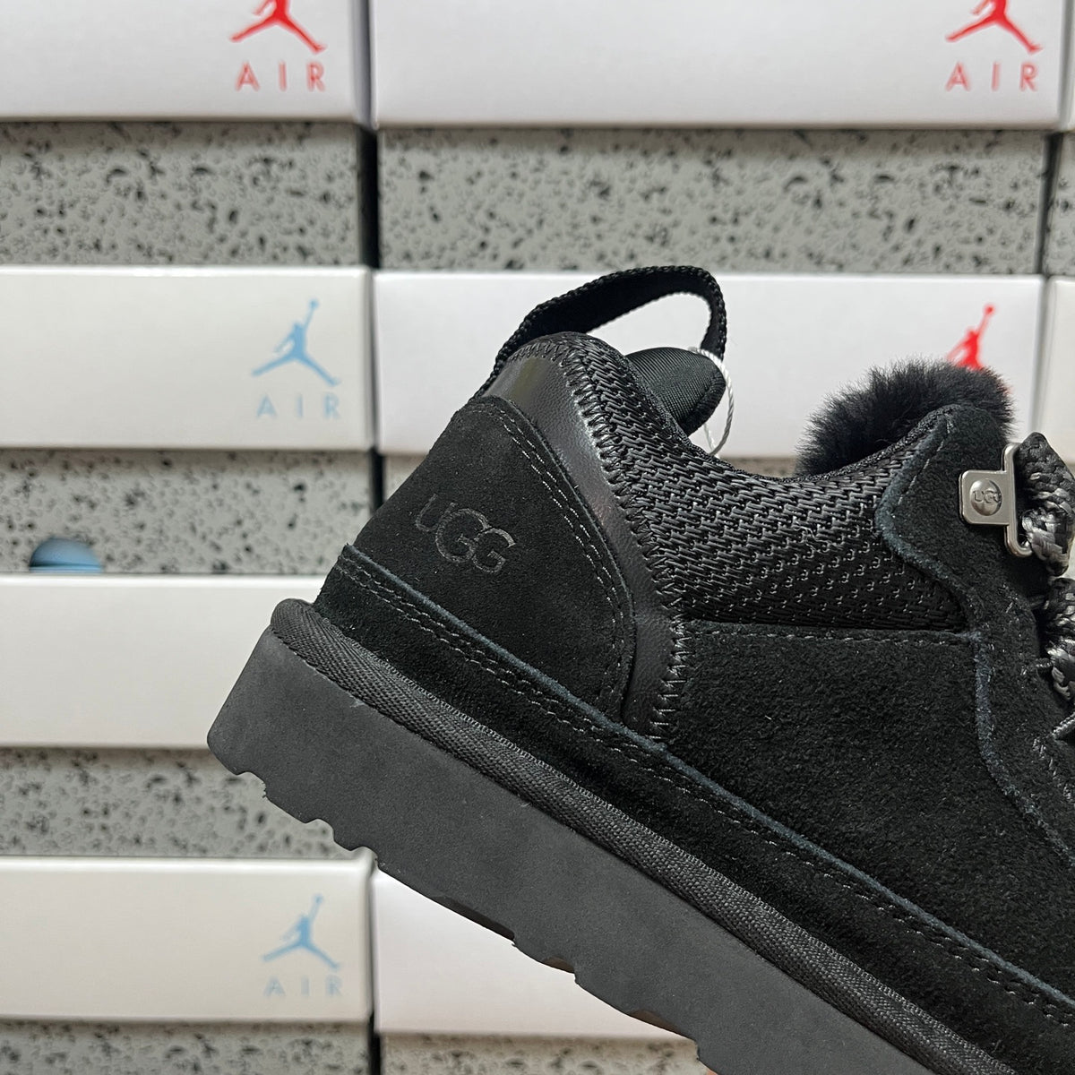 UGG Black Low-Cut Lace-Up Shoes with Chunky Sole