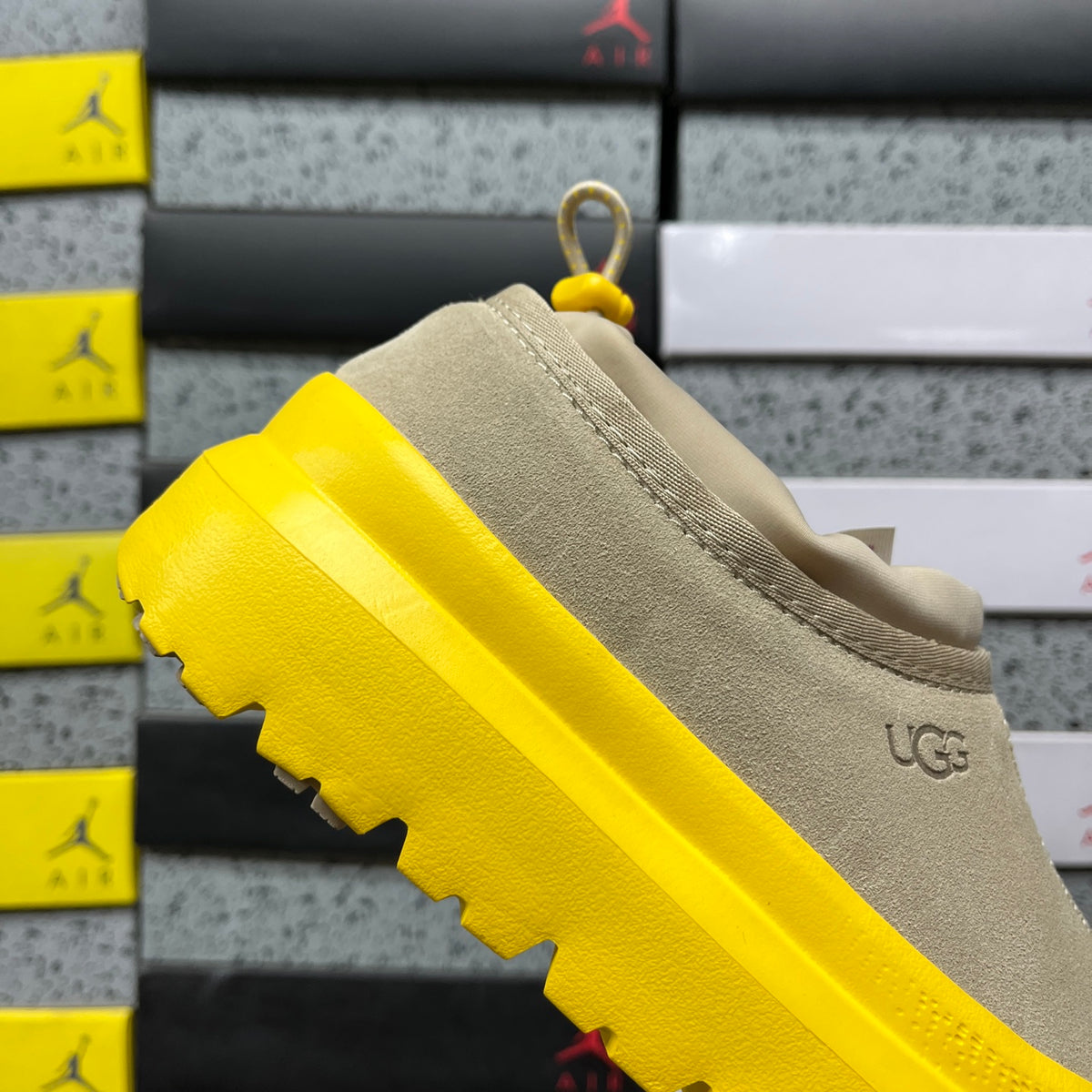 UGG Slip-On Shoes in Beige with Yellow Chunky Sole