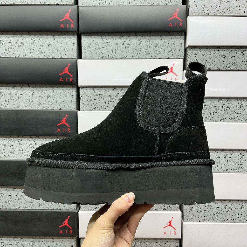 UGG Platform Chelsea Ankle Boots in Black