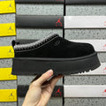 UGG Platform Slip-On Shoes in Black with Contrast Stitched Trim