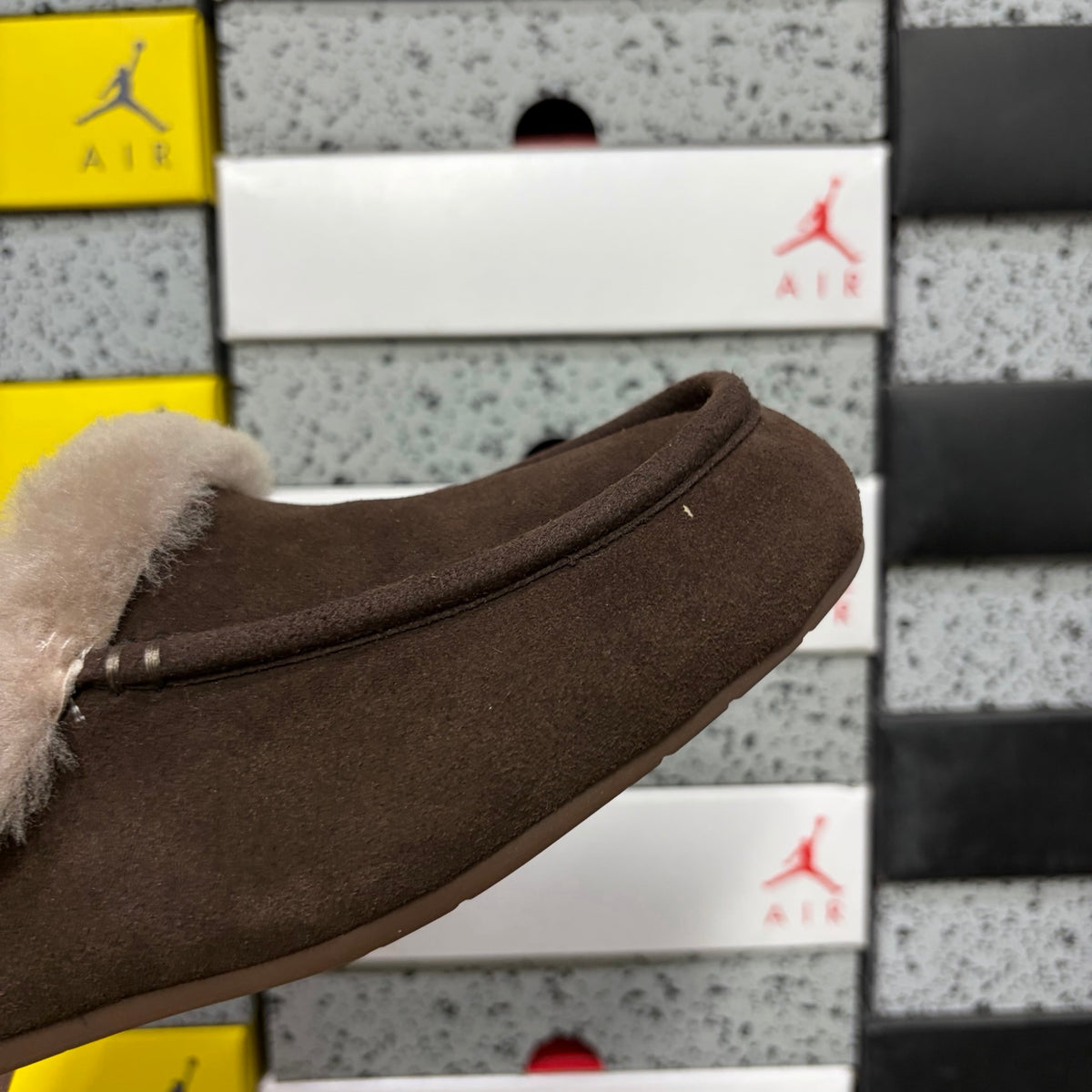 UGG Moccasin Slippers in Cocoa Brown with Plush Collar