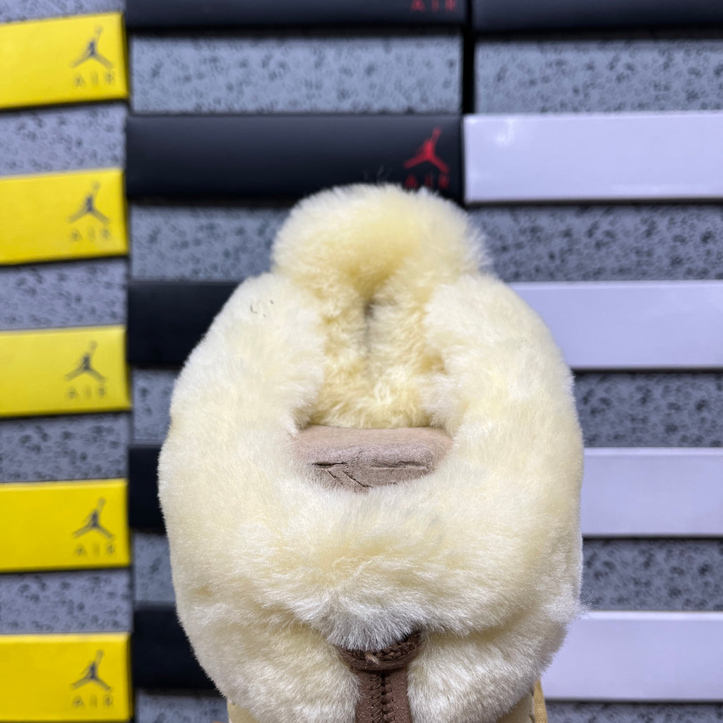 UGG Slippers in Soft Yellow with Plush Collar