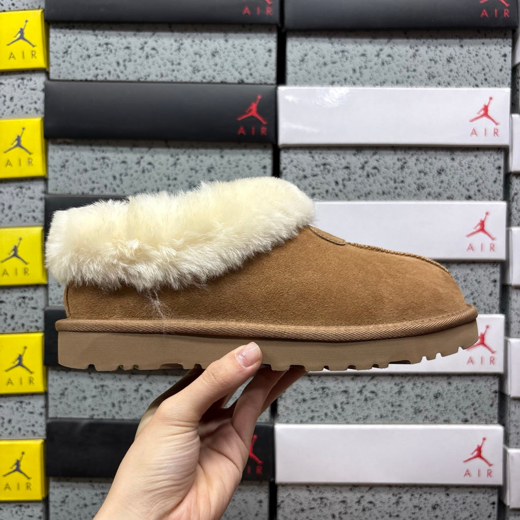 UGG Slip-On Shoes in Chestnut with Cream Plush Collar