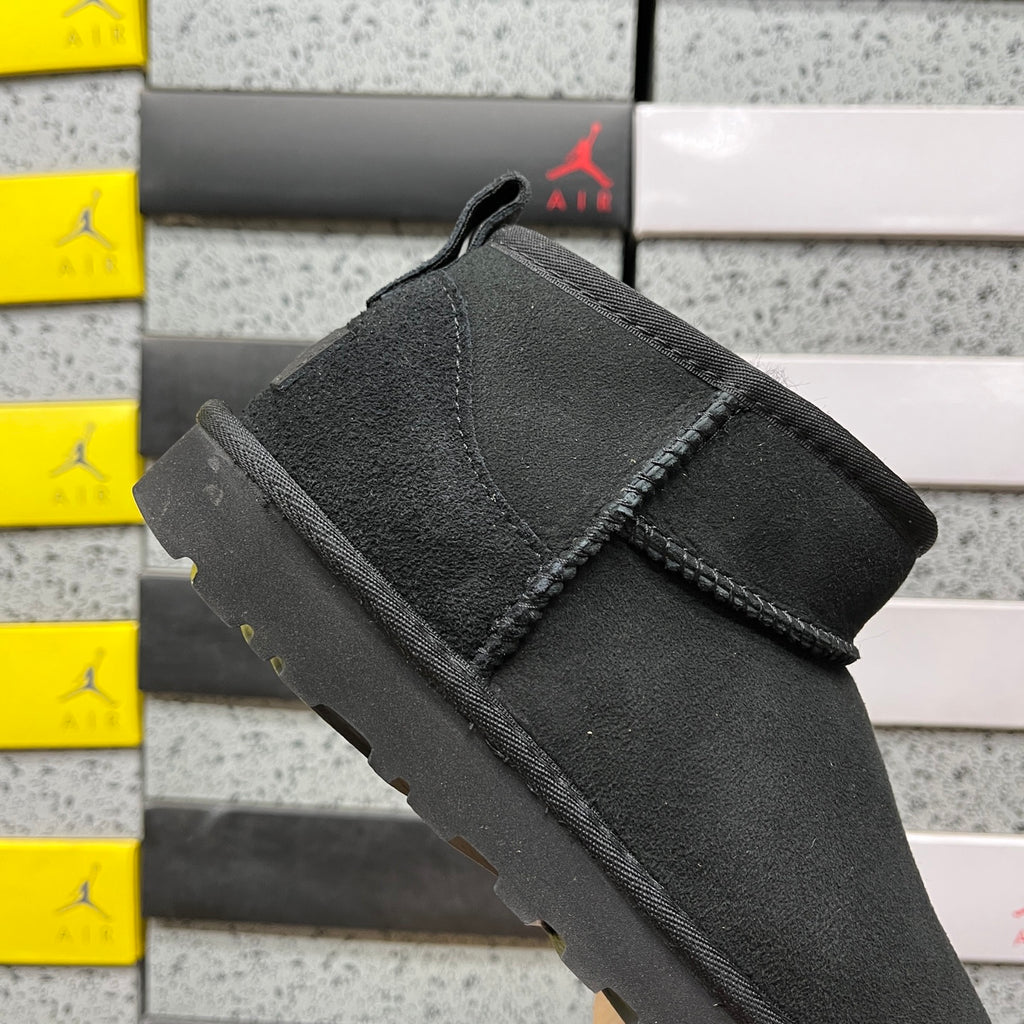 UGG Ultra Mini Pull-On Boots in Black with Plush Lining