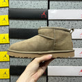 UGG Ultra Mini Pull-On Boots in Antelope Brown with Plush Lining