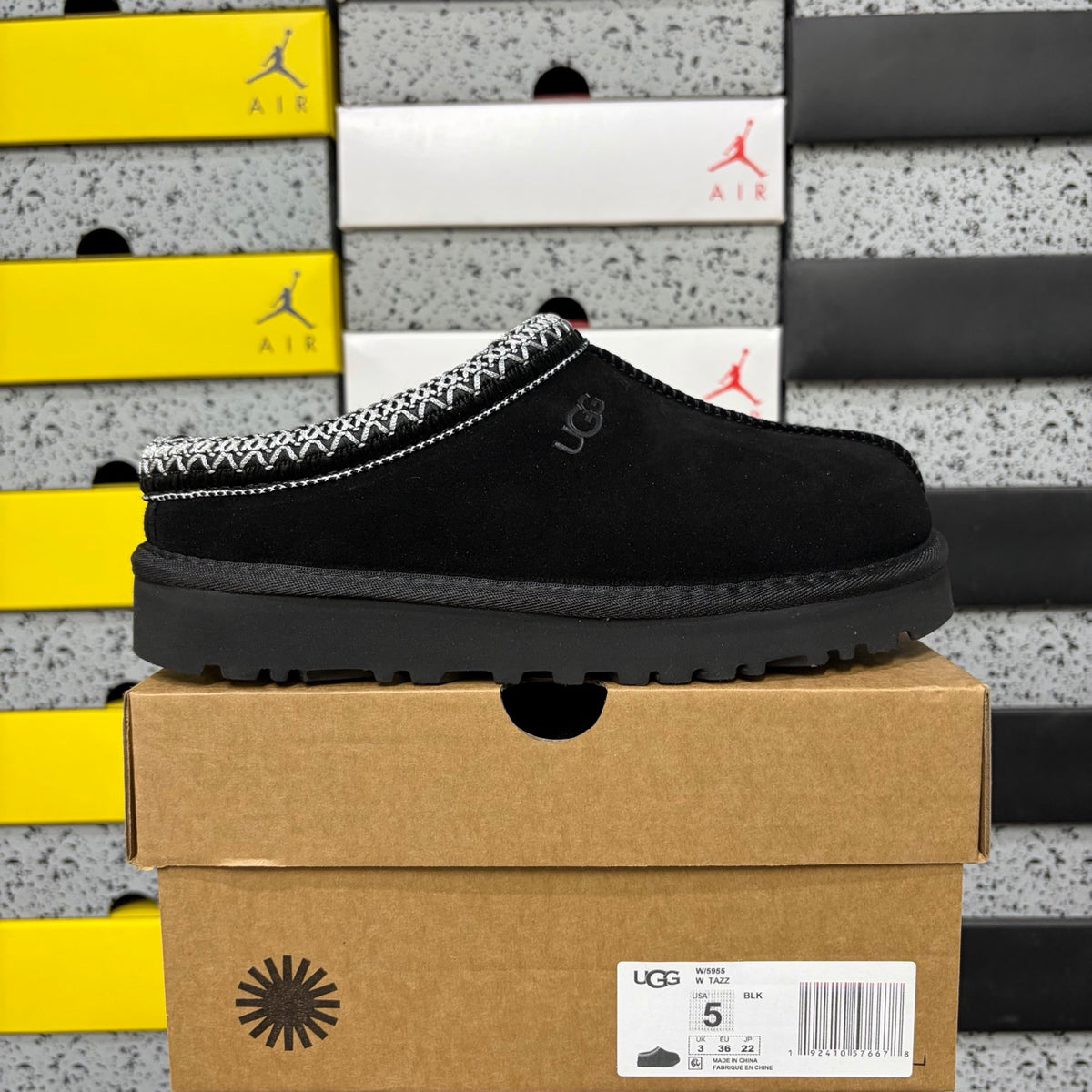 UGG Black Slip-On Shoes with Contrast Stitched Trim