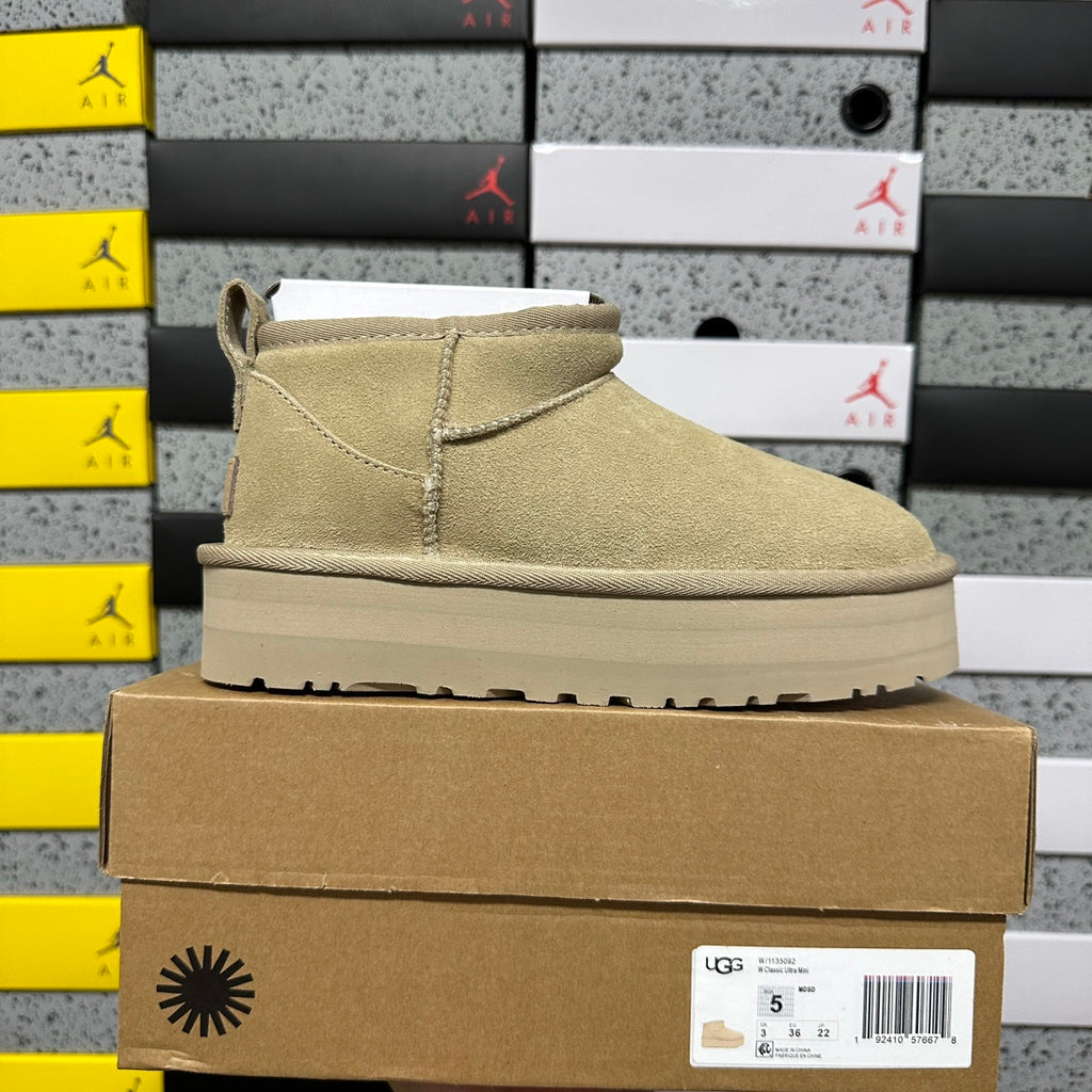UGG Ultra Mini Platform Boots in Mustard Seed