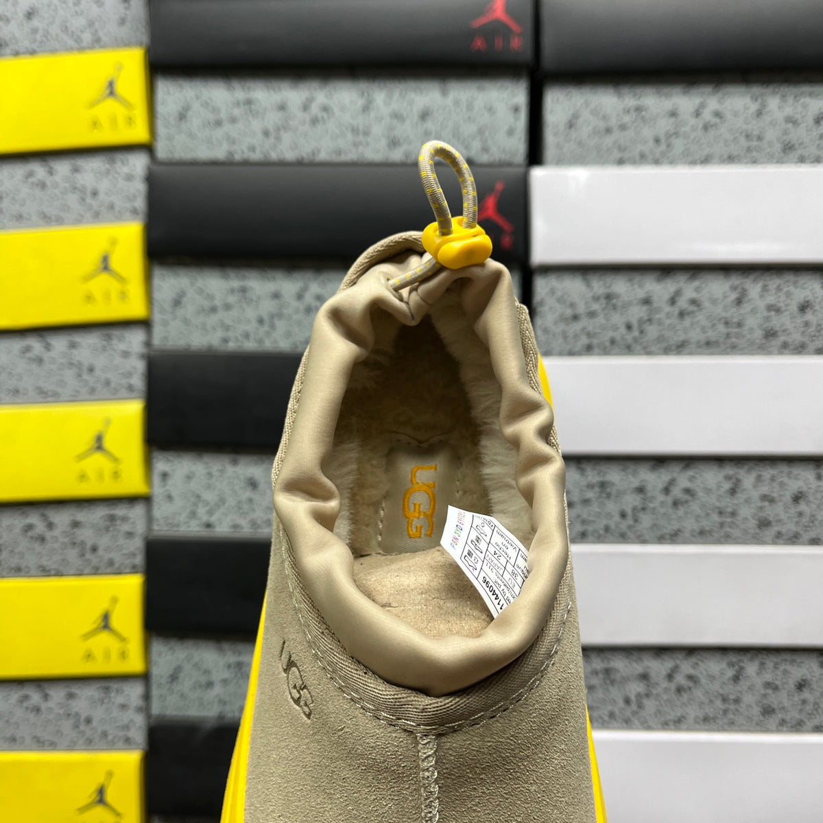 UGG Slip-On Shoes in Beige with Yellow Chunky Sole