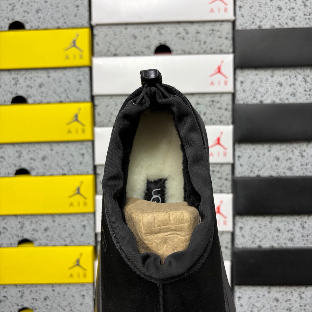 UGG Black Low-Cut Slip-On Shoes with Chunky Lug Sole