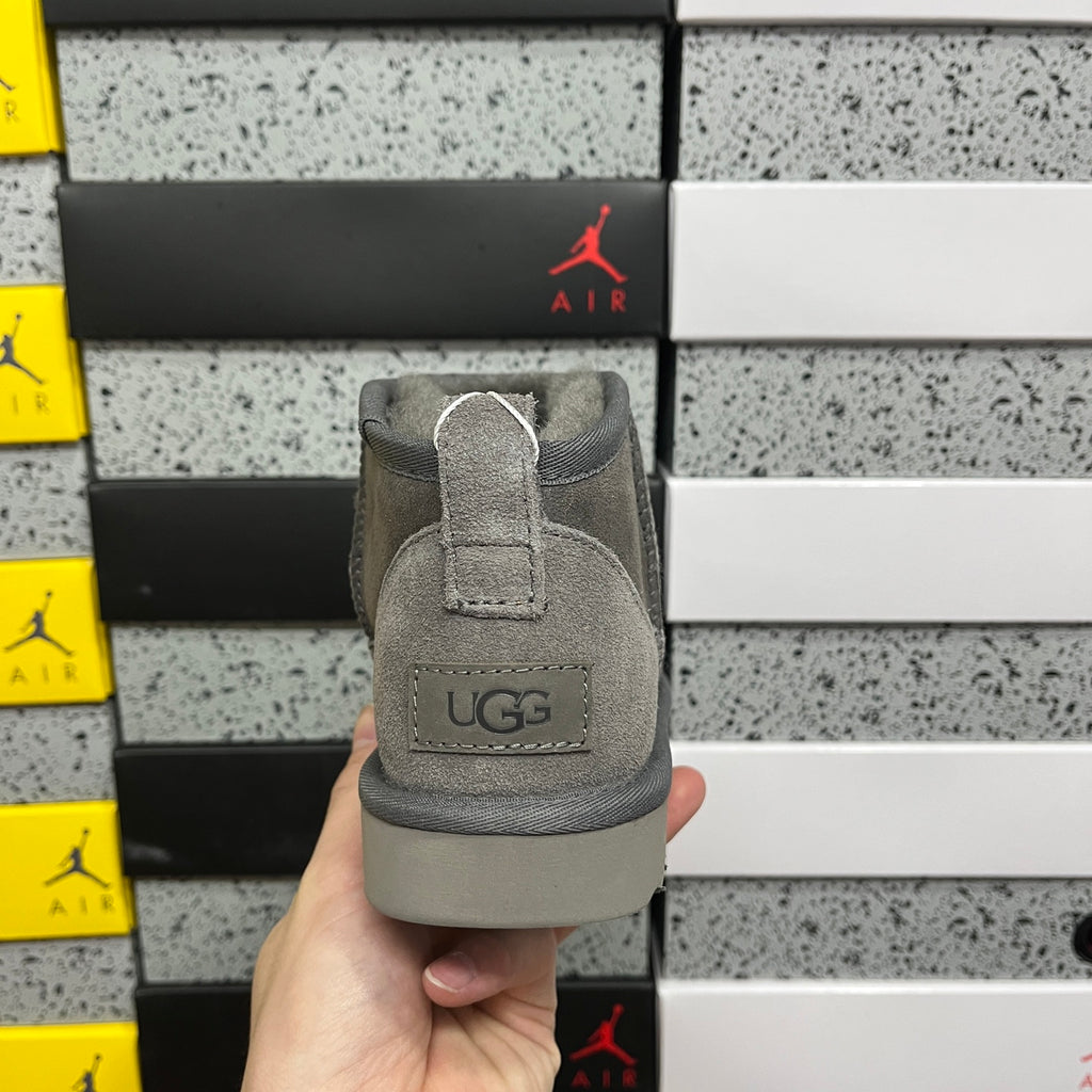 UGG Gray Ultra Mini Pull-On Ankle Boots