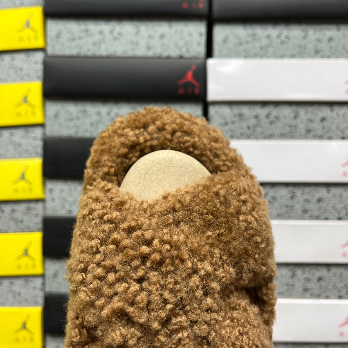 UGG Fluffy Platform Sandals in Chestnut with Crossover Straps