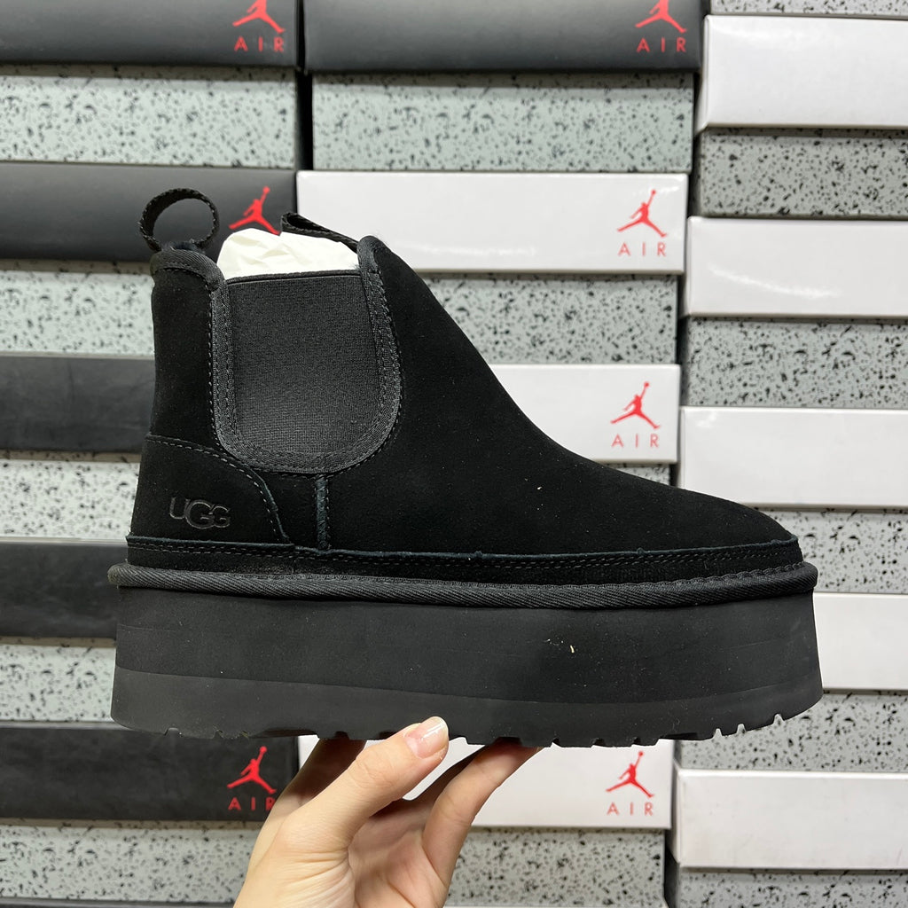 UGG Platform Chelsea Ankle Boots in Black