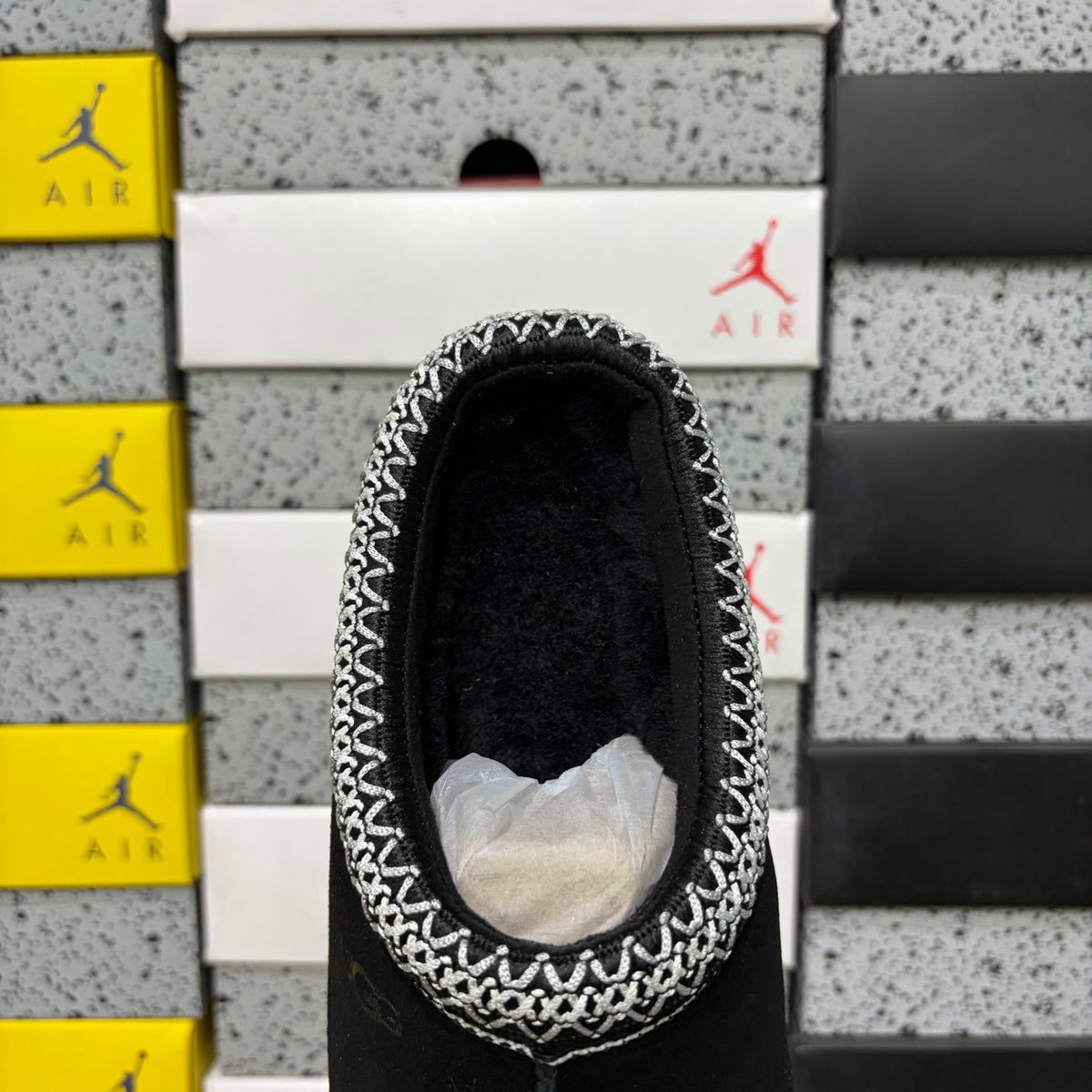 UGG Black Slip-On Shoes with Contrast Stitched Trim