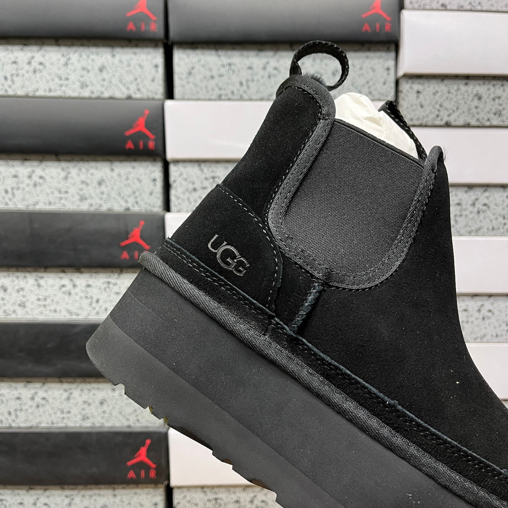 UGG Platform Chelsea Ankle Boots in Black