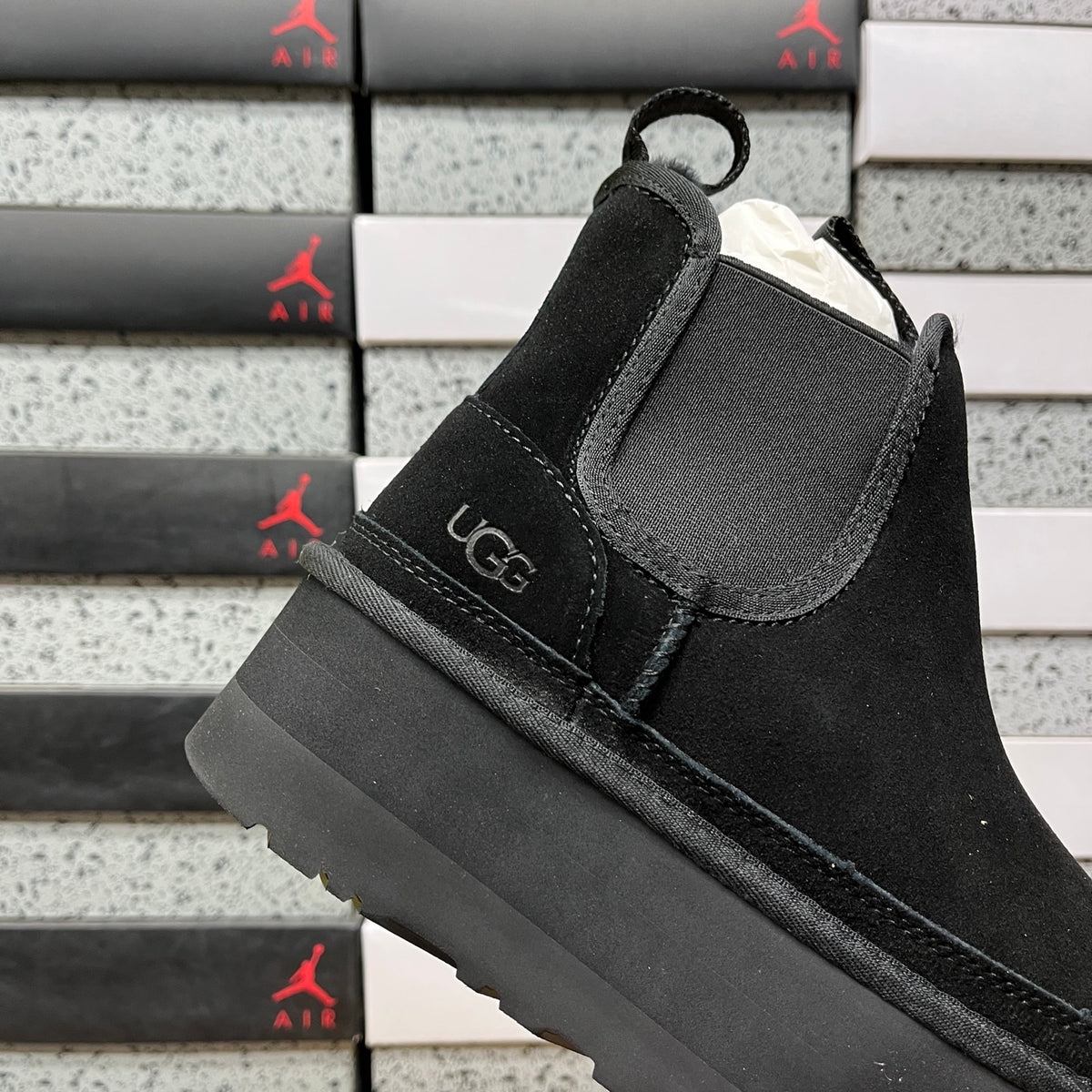 UGG Platform Chelsea Ankle Boots in Black