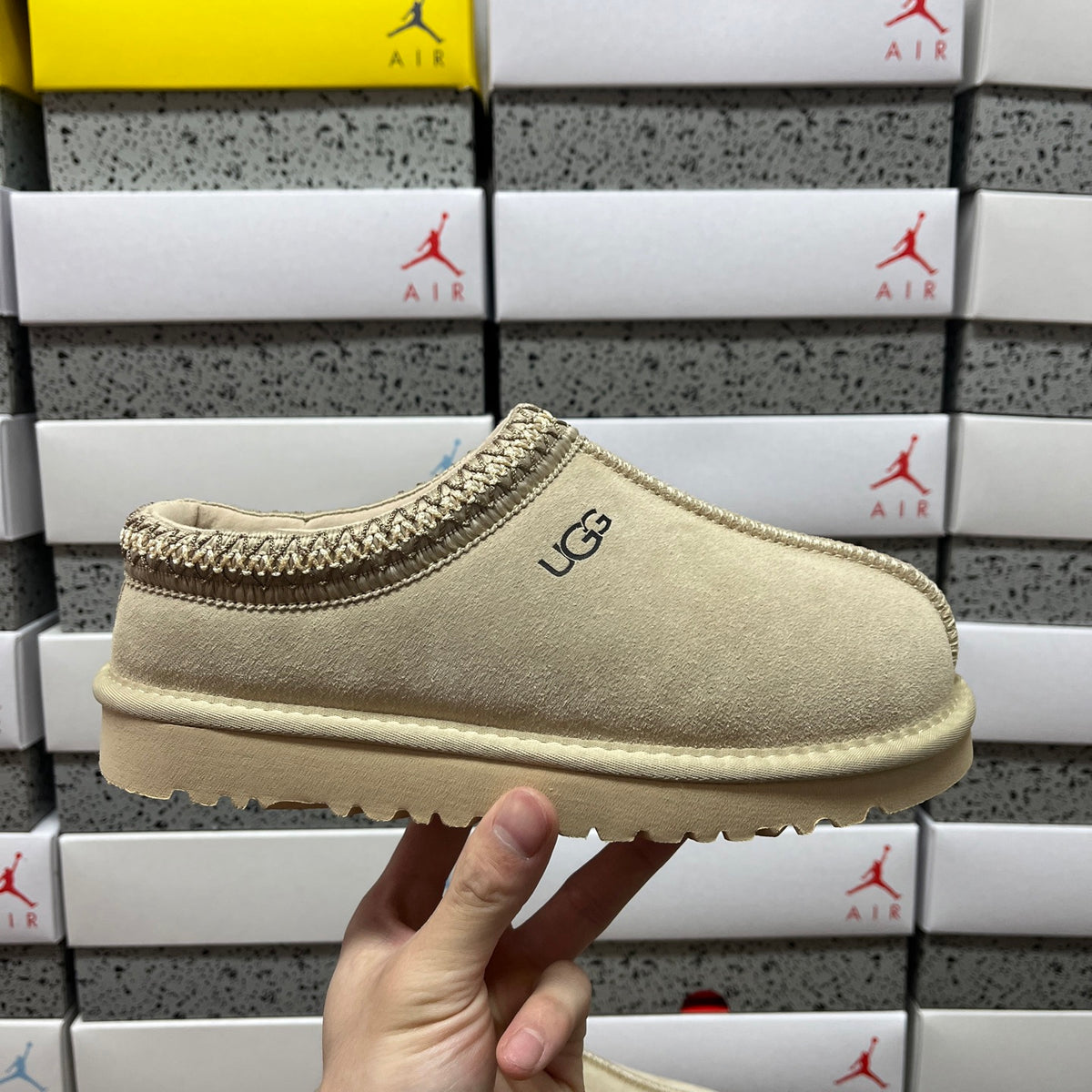 UGG Mustard Seed Slip-On Shoes with Stitched Trim and Plush Lining