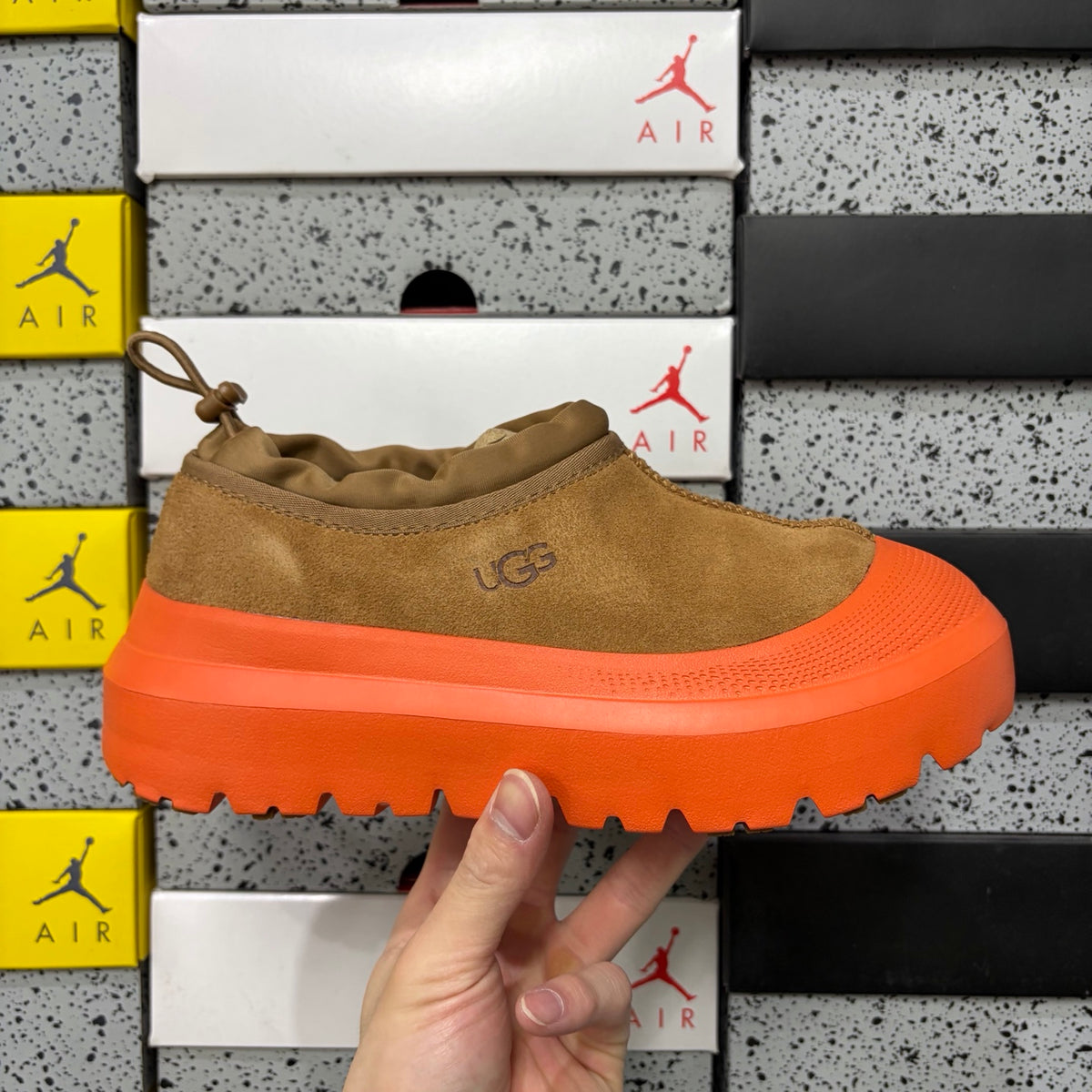 UGG Chestnut Slip-On Shoes with Orange Chunky Lug Sole