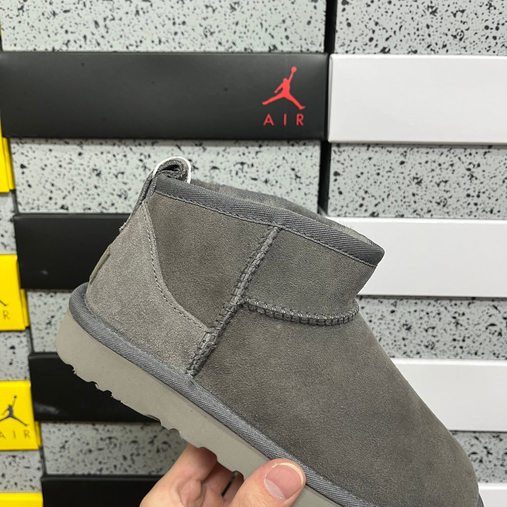 UGG Gray Ultra Mini Pull-On Ankle Boots