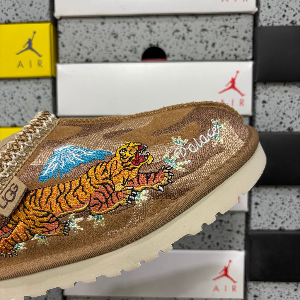 UGG Chestnut Slip-On Shoes with Dragon and Tiger Embroidery