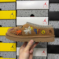 UGG Chestnut Slip-On Shoes with Colorful Cartoon Embroidery